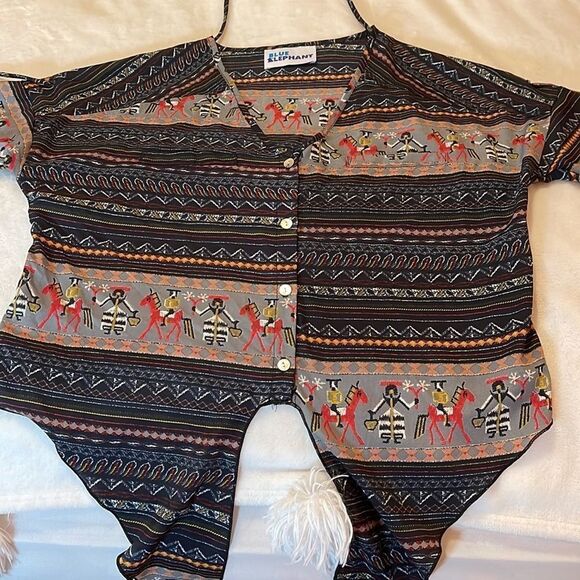 Blue Elephant Aztec Print Top, Size Small - Picture 7 of 11